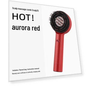 Умная массажная расческа для кожи головы с красным светом — Массажеры для кожи головы, Breo