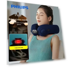 Умная надувная U-образная подушка для массажа шеи — Массажеры для спины, Philips
