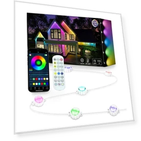 Умные RGBIC светодиодные гирлянды для карнизов, постоянные уличные огни — LED ленты, Super shoes Mall