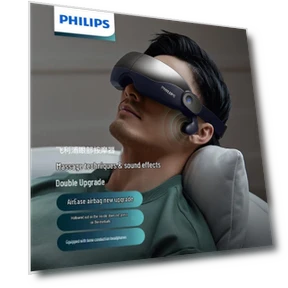 Умный массажер для глаз с видимым дизайном, Bluetooth и подогревом — Роллеры и ручки, Philips