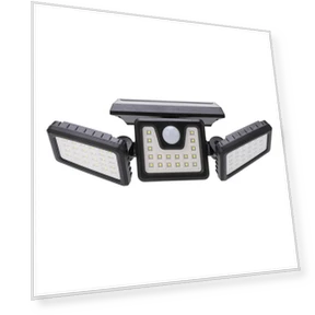 Уличный светильник с датчиком движения на солнечной энергии, 3 регулируемыми головками, водонепроницаемый IP65,... — Прожекторы и охранное освещение, Painter