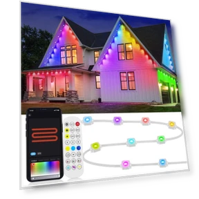 Постоянное уличное освещение RGBIC светодиодные светильники для карнизов — LED ленты, Mellow Home