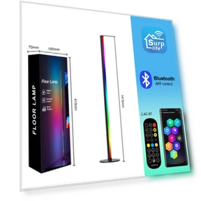 Умный RGBICW светодиодный угловой торшер с 16 миллионами цветов — Напольные светильники, COOKING-MALL