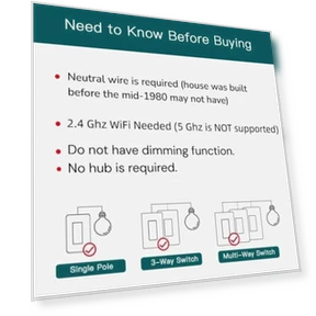Умный выключатель света 3-позиционный, 4 шт. — Диммеры, TREATLIFE