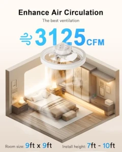 Умный потолочный вентилятор с подсветкой, Lumary