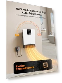 Настенный обогреватель для ванной комнаты с быстрым нагревом, регулируемым термостатом, 3 режимами нагрева, 24-часовым... — Обогреватели, GiveBest