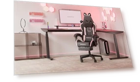 Игровое кресло с кошачьими ушками и массажной поясничной поддержкой — Геймерские кресла, Dowinx