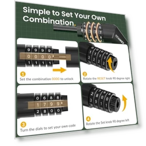 Велосипедный тросовый замок с комбинацией — Тросики, Titanker