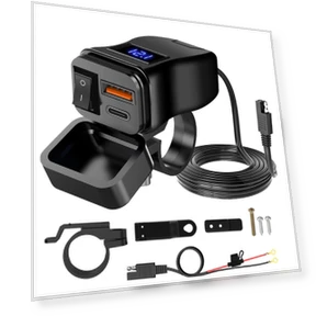 Умное зарядное устройство для мотоцикла Dual USB QC3.0 со светодиодным дисплеем напряжения — Зарядные устройства, NyPhoenix Auto