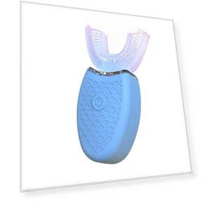 Автоматическая U-образная электрическая зубная щетка с умным отбеливанием зубов синим светом — Вращающиеся, ZestCasa