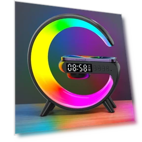 Беспроводное зарядное устройство с динамиком, будильником и ночником — Ночники, Popular House