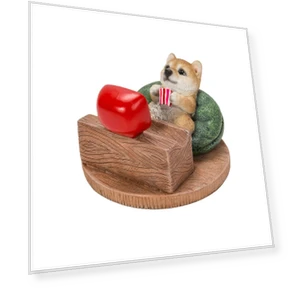 Собака сиба-ину смотрит телевизор на смартфоне — Фигурки и статуэтки, Arkadia Japan