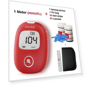 Глюкометр для измерения уровня сахара в крови с тест-полосками и набором для тестирования — Глюкометры, SINOCARE