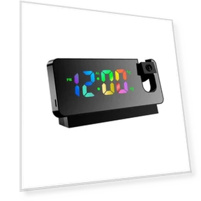 Бесшумный цифровой светодиодный будильник с дисплеем температуры и проекцией красного света — Будильники и часы, VividTrove