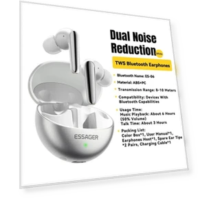 Беспроводные наушники с двойным шумоподавлением — Внутриканальные наушники, ESSAGER