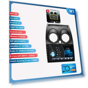 Автомагнитола Android Auto с поддержкой CarPlay для Nissan Qashqai J10 — Автомобильные навигаторы, Hizpo