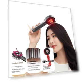 Умный массажер для кожи головы с красной светотерапией — Светотерапия, Breo