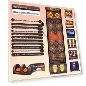 Электрический массажный коврик для всего тела — Массажеры для спины, Hengshi