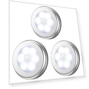 Светильник с датчиком движения, светодиодный ночник с 3М лентой и магнитом, для внутреннего использования, беспроводной,... — Ночники, AMIR