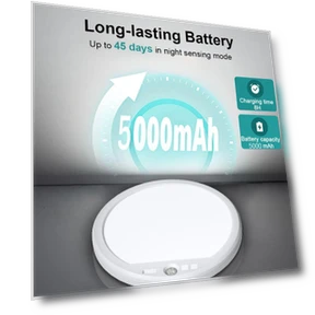 Круглый светодиодный потолочный светильник с датчиком движения, перезаряжаемый, с пультом дистанционного управления,... — Потолочные светильники, Golden Moment