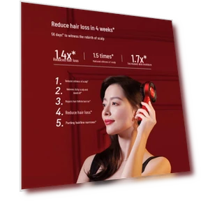 Умный массажер для кожи головы с красным светом — Светотерапия, Breo