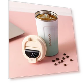 Градиент цвета изолированная кружка из нержавеющей стали с умным дисплеем температуры — Подогреватели напитков, XinGuo