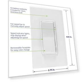 Контроллер скорости умного вентилятора — Элементы управления для вентиляторов, Leviton