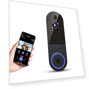 Беспроводная видеодомофонная камера с ночным видением, двусторонней аудиосвязью, ИИ-детекцией движения и облачным... — Домашние системы безопасности, NodeGlow