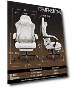 Игровое кресло с массажером для шеи и поясничной поддержкой — Геймерские кресла, Dowinx