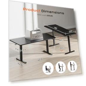 Большой электрический стол с регулируемой высотой — Крепления, Huuger