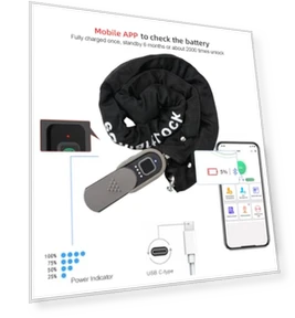 Цепной замок с отпечатком пальца и приложением — Цепные замки, eLinkSmart