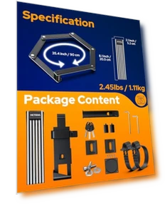 Складной велосипедный замок со скрытым креплением для AirTag — U-образные замки, VICTGOAL