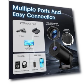 Мини-проектор с Wi-Fi и Bluetooth, встроенными приложениями, поддержкой 4K и 1080P, автоматической коррекцией трапеции — Проекторы, Gaimoo