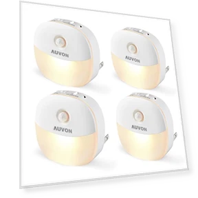 Ночной светильник с датчиком движения и сумеречным датчиком, миниатюрный теплый белый светодиодный ночник с регулируемой... — Ночники, AUVON