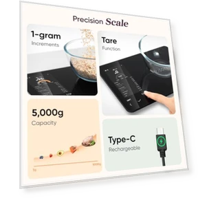 Умные кухонные весы с калькулятором питательных веществ — Весы для контроля веса, Cosori