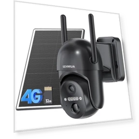 Солнечная камера безопасности с 4G LTE для улицы — Цилиндрические камеры, SEHMUA