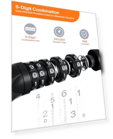 Велосипедный замок с комбинацией — Цепные замки, Sportneer