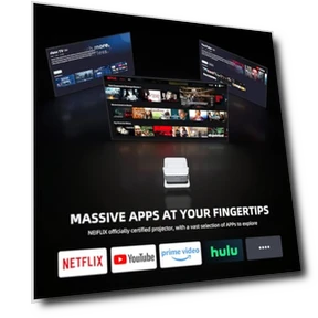 Мини-проектор с WiFi 6 и Bluetooth 5.2, портативный проектор с поддержкой 4K, автоматической вертикальной коррекцией... — Проекторы, Phigeek