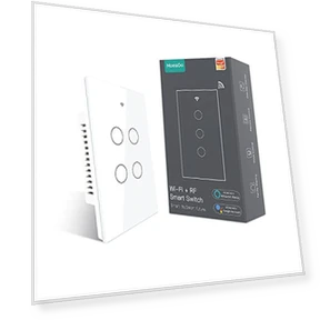 Сенсорный выключатель света с Wi-Fi, стеклянная панель, многоканальное управление (3 направления) — Диммеры, MoesGo