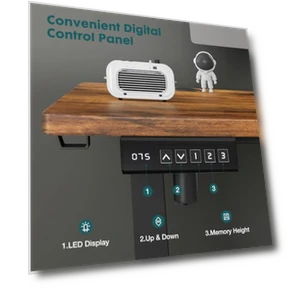 Регулируемый по высоте электрический стол для сидячей и стоячей работы — Крепления для мониторов, SMUG