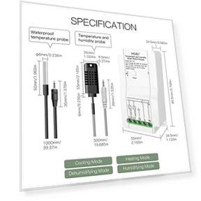 Умный модуль переключателя температуры — Обогрев и контроль температуры, MOES