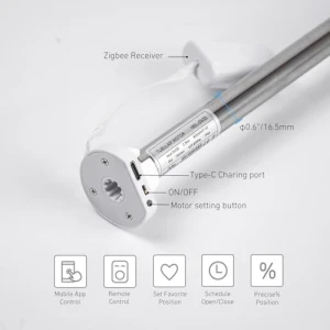 Умный мотор для жалюзи с аккумулятором, HUIYEETEX