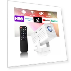 Мини-проектор с Wi-Fi и Bluetooth, поддержкой 1080P, встроенными приложениями, дисплеем до 150 дюймов, авто-коррекцией... — Проекторы, XENPONAD