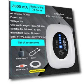 Аквариумный компрессор кислорода — Воздушные насосы, Sobo
