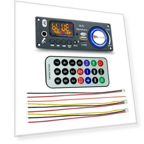 Модуль Bluetooth с MP3-декодером и автомобильным аудиоусилителем с FM-радио и пультом дистанционного управления — Bluetooth-передатчики, JQ