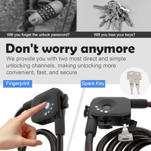 Велосипедный замок с отпечатком пальца, OFASONO