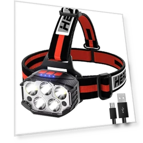 USB-перезаряжаемый налобный фонарь с датчиком движения, водонепроницаемый, для спорта и кемпинга — Фонарики, Automobile Club