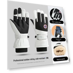 Зимние перчатки для катания на лыжах и велосипеде с сенсорным экраном — Утепленные, Luna Living