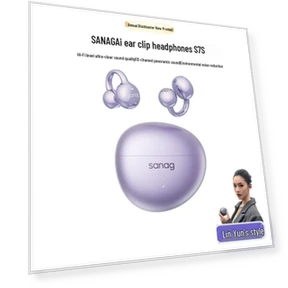 Беспроводные наушники с открытым ухом и зажимом — Внутриканальные наушники, SANAG