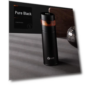 Умный изолированный термокружка с дисплеем температуры и заварочным устройством — Подогреватели напитков, Vanow